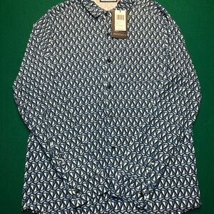 English Laundry Sailing Boat Navy Dress Shirt